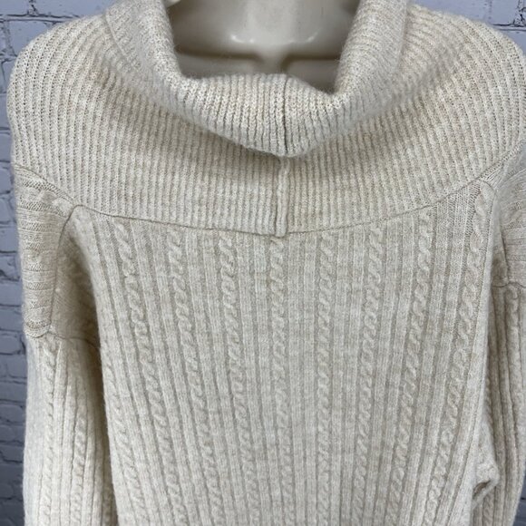 Zara Beige Knit Oversized Boxy Pullover Side Slits Sweater Size Large L - Picture 12 of 14
